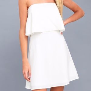Lulu's White Strapless Dress sz XS